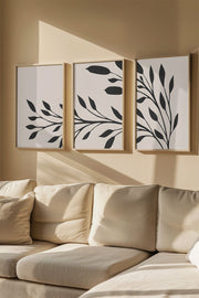 Quadro Decorativo Emoldurado Multicolor em Madeira Maciça - 3 Peças 33x48cm