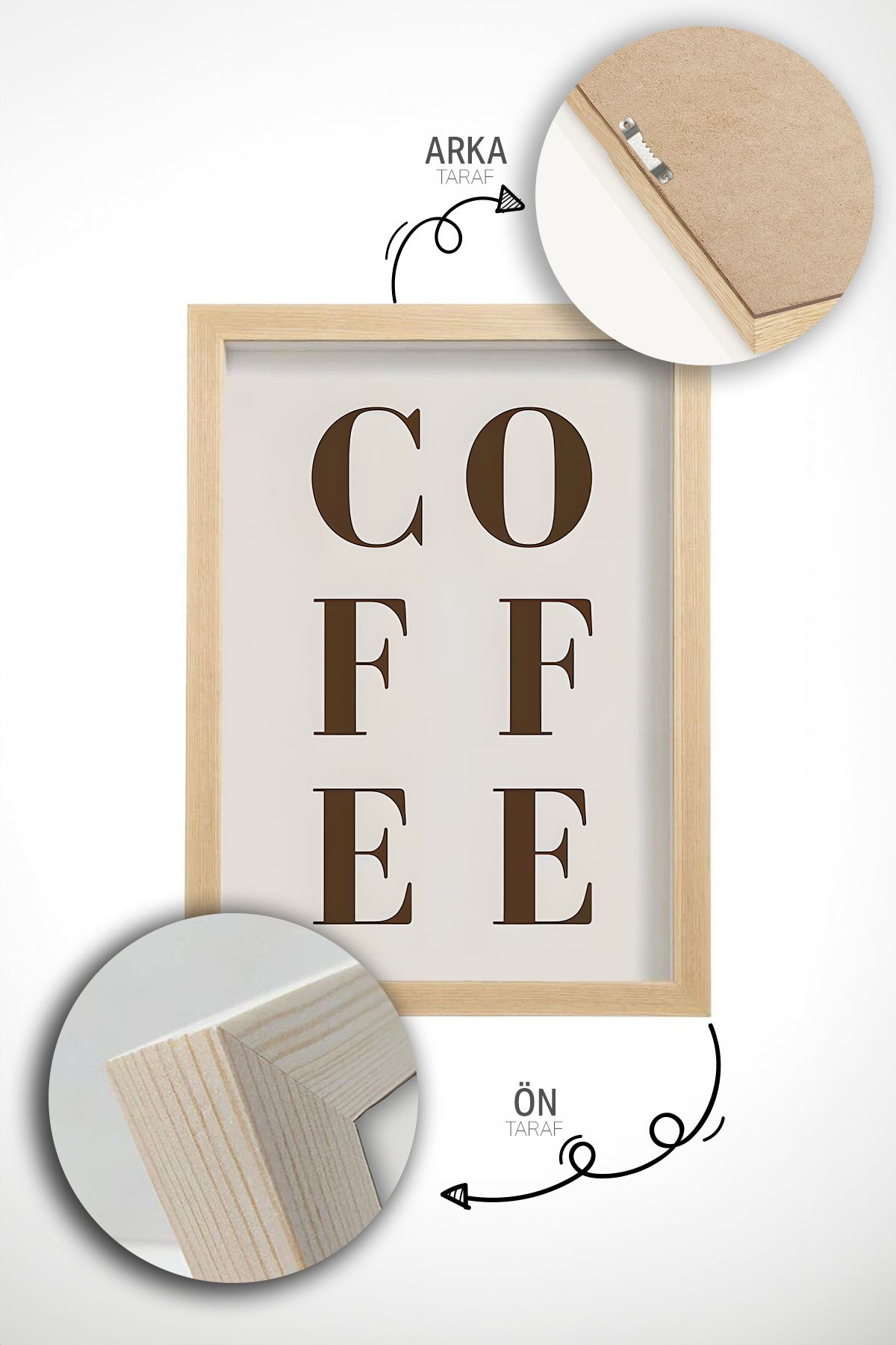 Quadro Decorativo Emoldurado Multicolor em Madeira Maciça - 3 Peças 33x48cm