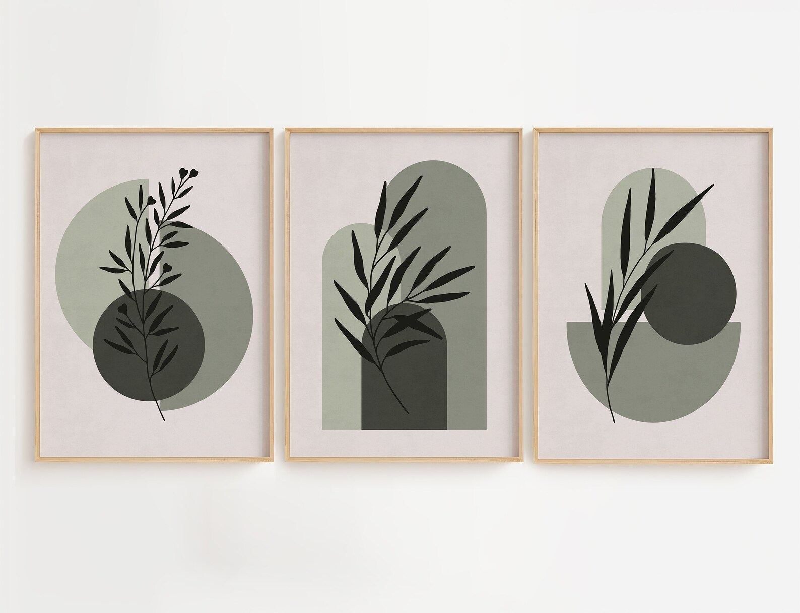 Quadro Decorativo Emoldurado Multicolor em Madeira Maciça - 3 Peças 33x48cm