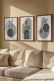 Quadro Decorativo Emoldurado Multicolor em Madeira Maciça - 3 Peças 33x48cm