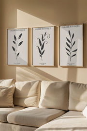 Quadro Decorativo Emoldurado Multicolor em Madeira Maciça - 3 Peças 33x48cm