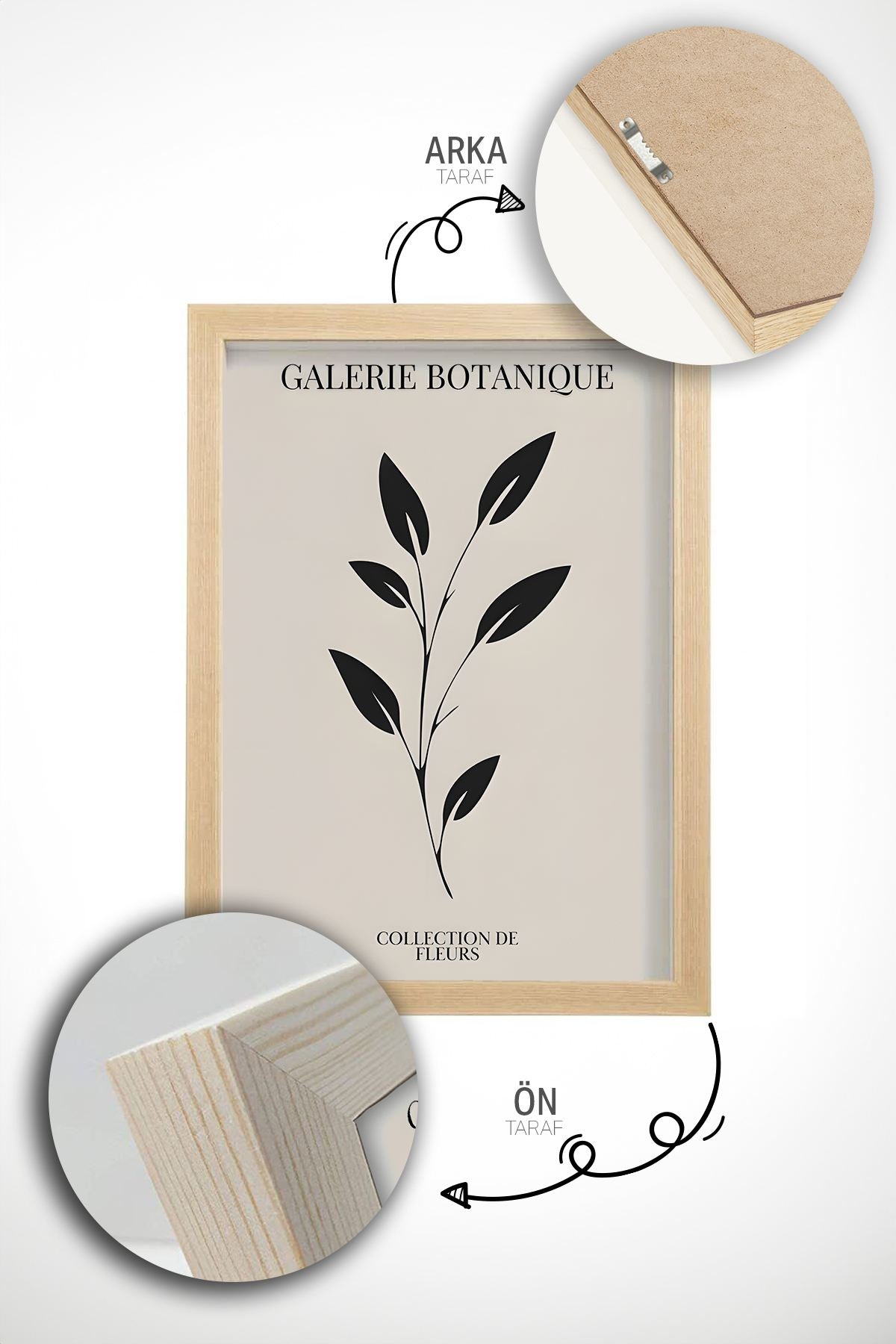 Quadro Decorativo Emoldurado Multicolor em Madeira Maciça - 3 Peças 33x48cm