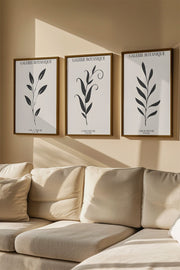 Quadro Decorativo Emoldurado Multicolor em Madeira Maciça - 3 Peças 33x48cm