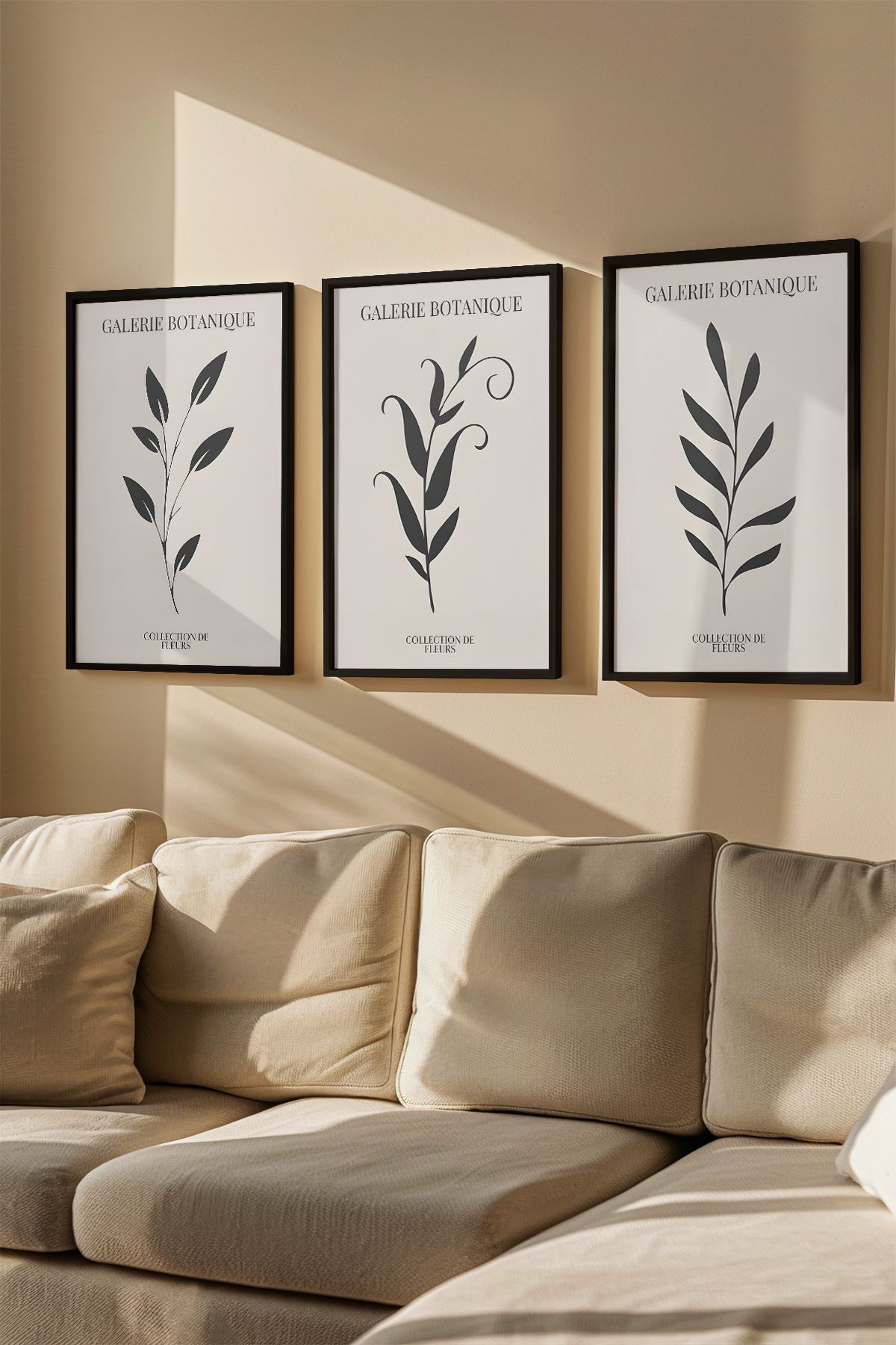 Quadro Decorativo Emoldurado Multicolor 3 Peças - Madeira Maciça 33x48cm