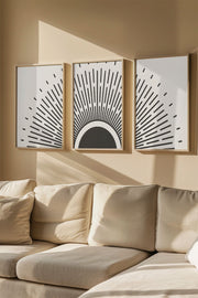 Quadro Decorativo Emoldurado Multicolor em Madeira Maciça - 3 Peças 33x48cm