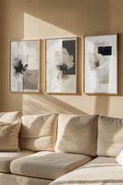 Quadro Decorativo Emoldurado Multicolor em Madeira Maciça - 3 Peças 33x48cm