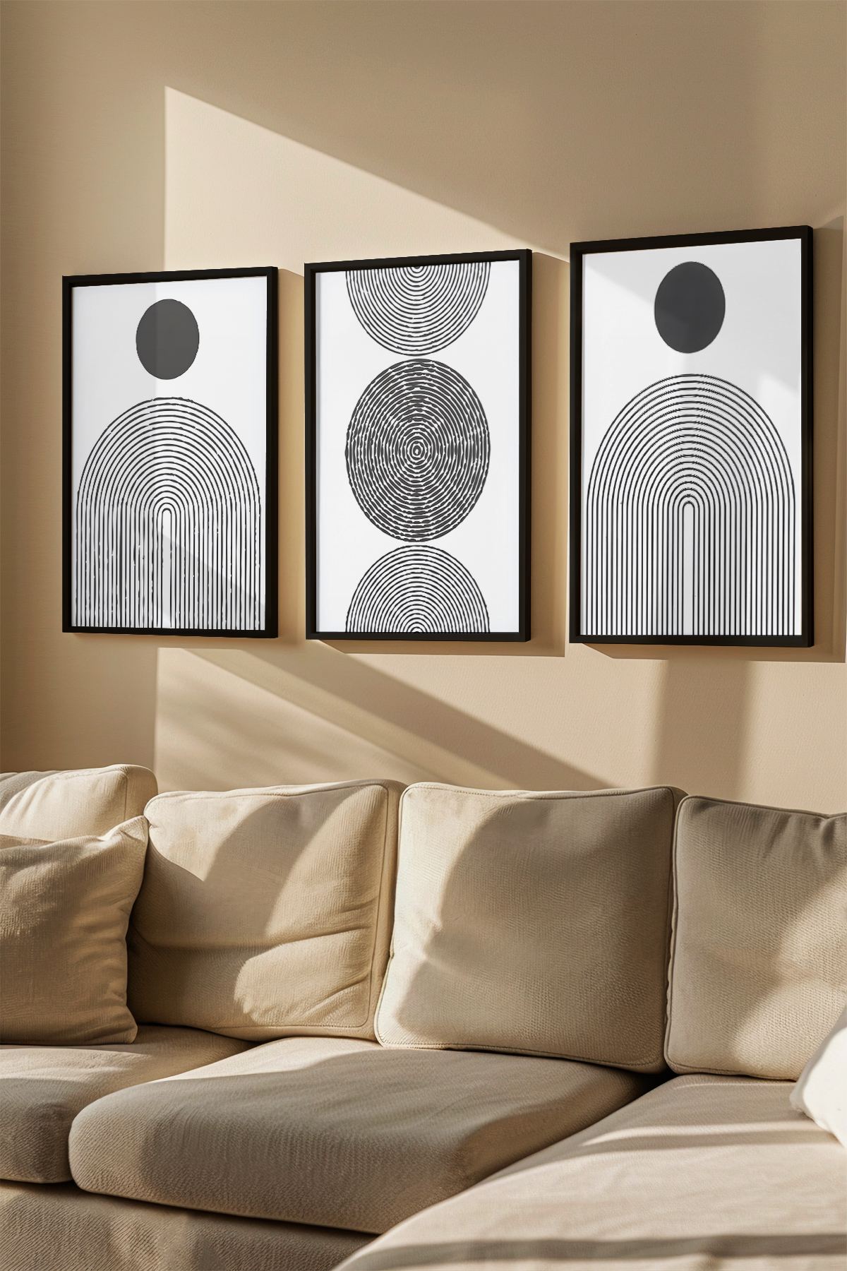 Conjunto de 3 Quadros Decorativos Emoldurados - Madeira Maciça - 33x48cm - Multicolor