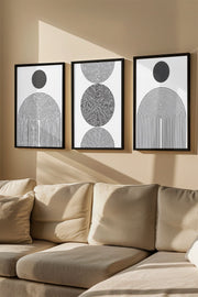 Conjunto de 3 Quadros Decorativos Emoldurados - Madeira Maciça - 33x48cm - Multicolor