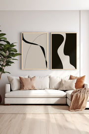 Conjunto de 2 Quadros Decorativos Emoldurados em Madeira Maciça - Impressão Digital Multicolor 33x48cm