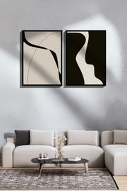 Conjunto de 2 Quadros Decorativos Emoldurados - Madeira Maciça 33x48cm - Impressão Digital Premium