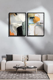 Conjunto de 2 Quadros Decorativos Emoldurados - Madeira Maciça 33x48cm - Impressão Digital Premium