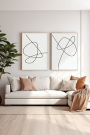 Conjunto de 2 Quadros Decorativos Emoldurados em Madeira Maciça - Impressão Digital Multicolor 33x48cm