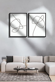 Conjunto de 2 Quadros Decorativos Emoldurados - Madeira Maciça 33x48cm - Impressão Digital Premium Multicolor