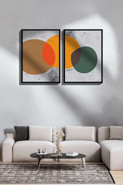 Conjunto de 2 Quadros Decorativos Emoldurados - Madeira Maciça 33x48cm - Impressão Digital Premium