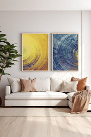 Conjunto de 2 Quadros Decorativos em Madeira Maciça - Impressão Digital Multicolor 33x48cm