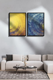 Conjunto de 2 Quadros Decorativos Emoldurados - Madeira Maciça 33x48cm - Impressão Digital Premium