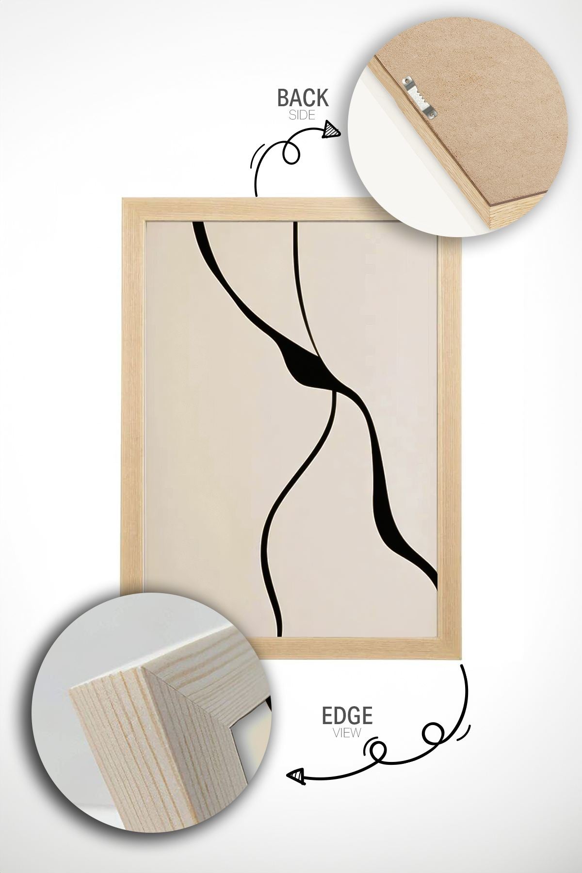 Conjunto de 2 Quadros Decorativos em Madeira Maciça - Impressão Digital Multicolor 33x48cm