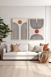 Conjunto de 2 Quadros Decorativos em Madeira Maciça - Impressão Digital Multicolor 33x48cm