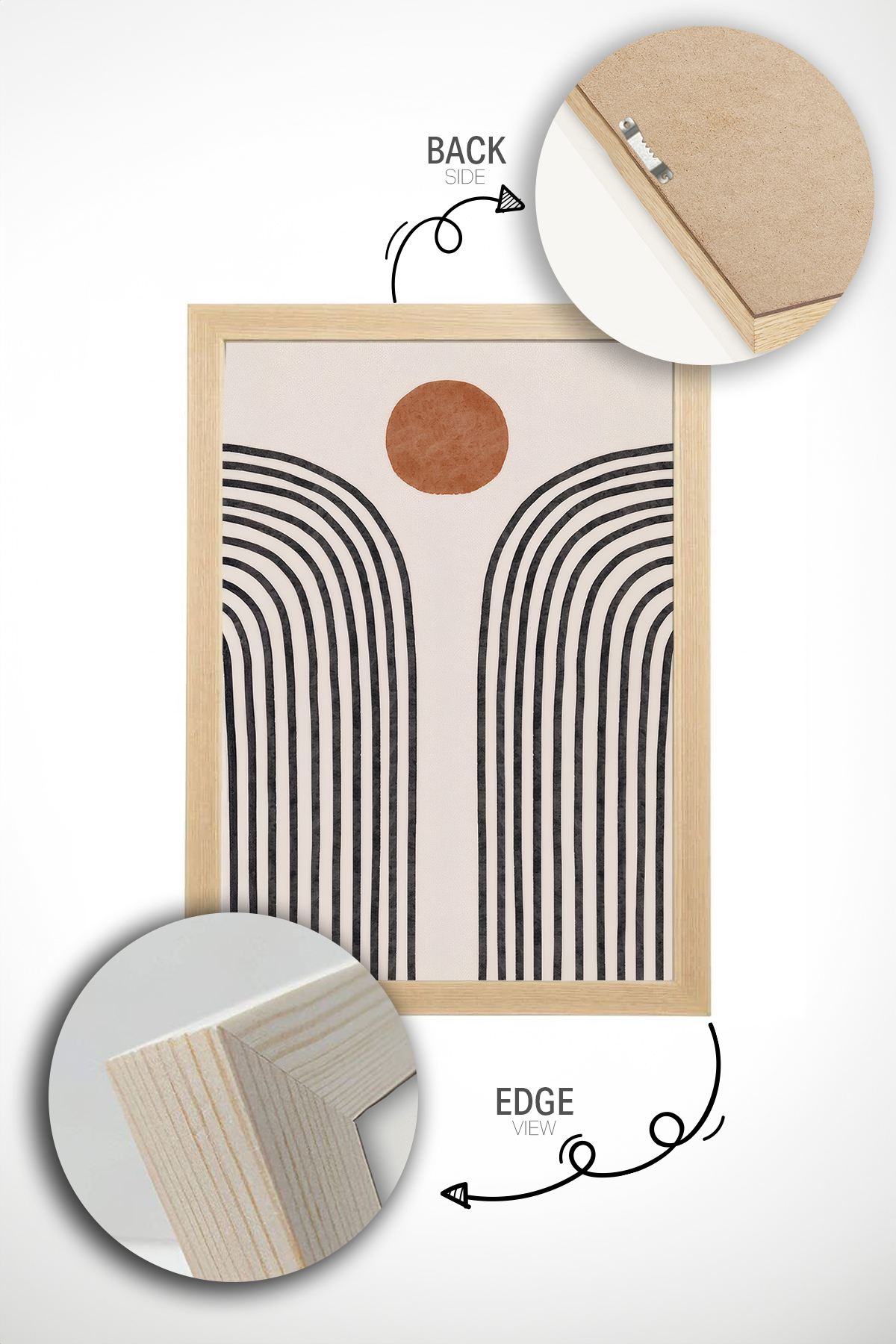 Conjunto de 2 Quadros Decorativos em Madeira Maciça - Impressão Digital Multicolor 33x48cm