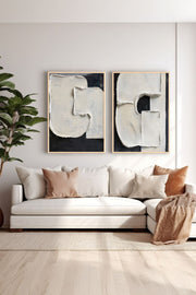 Conjunto de 2 Quadros Decorativos em Madeira Maciça - Impressão Digital Multicolor 33x48cm