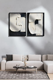 Conjunto de 2 Quadros Decorativos Emoldurados - Madeira Maciça 33x48cm - Impressão Digital Premium