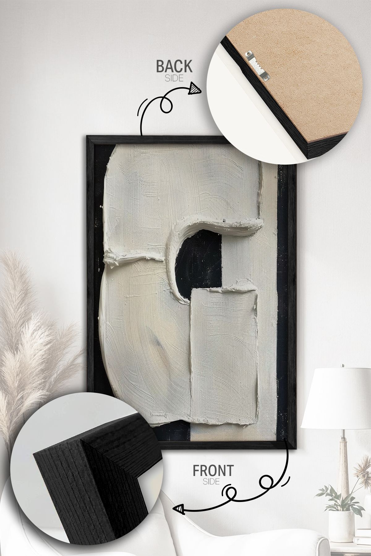 Conjunto de 2 Quadros Decorativos Emoldurados - Madeira Maciça 33x48cm - Impressão Digital Premium