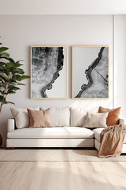 Conjunto de 2 Quadros Decorativos em Madeira Maciça - Impressão Digital Multicolor 33x48cm