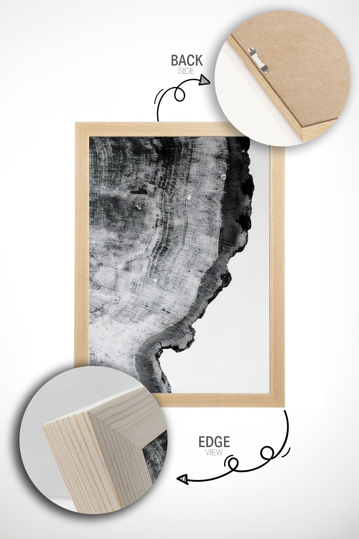 Conjunto de 2 Quadros Decorativos em Madeira Maciça - Impressão Digital Multicolor 33x48cm