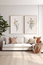 Conjunto de 2 Quadros Decorativos em Madeira Maciça - Impressão Digital Multicolor 33x48cm