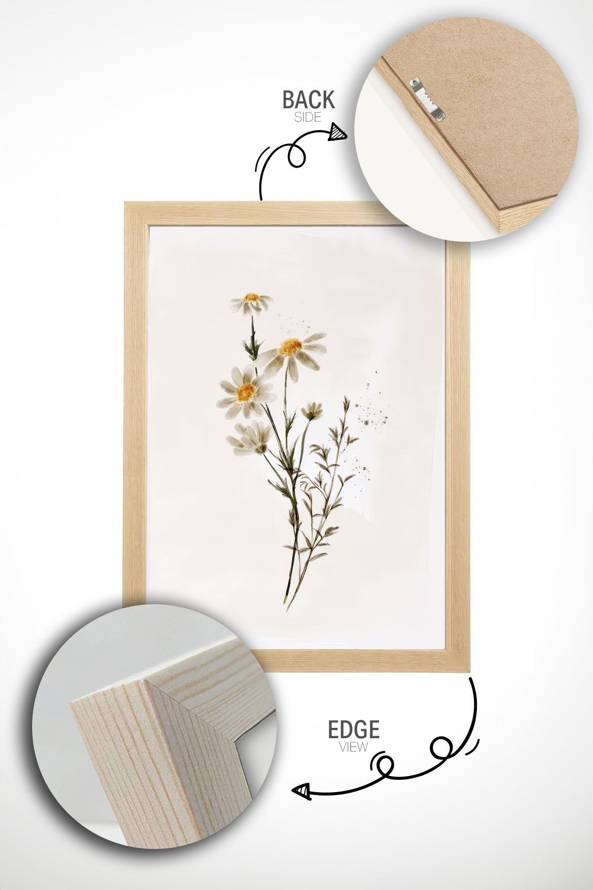 Conjunto de 2 Quadros Decorativos em Madeira Maciça - Impressão Digital Multicolor 33x48cm