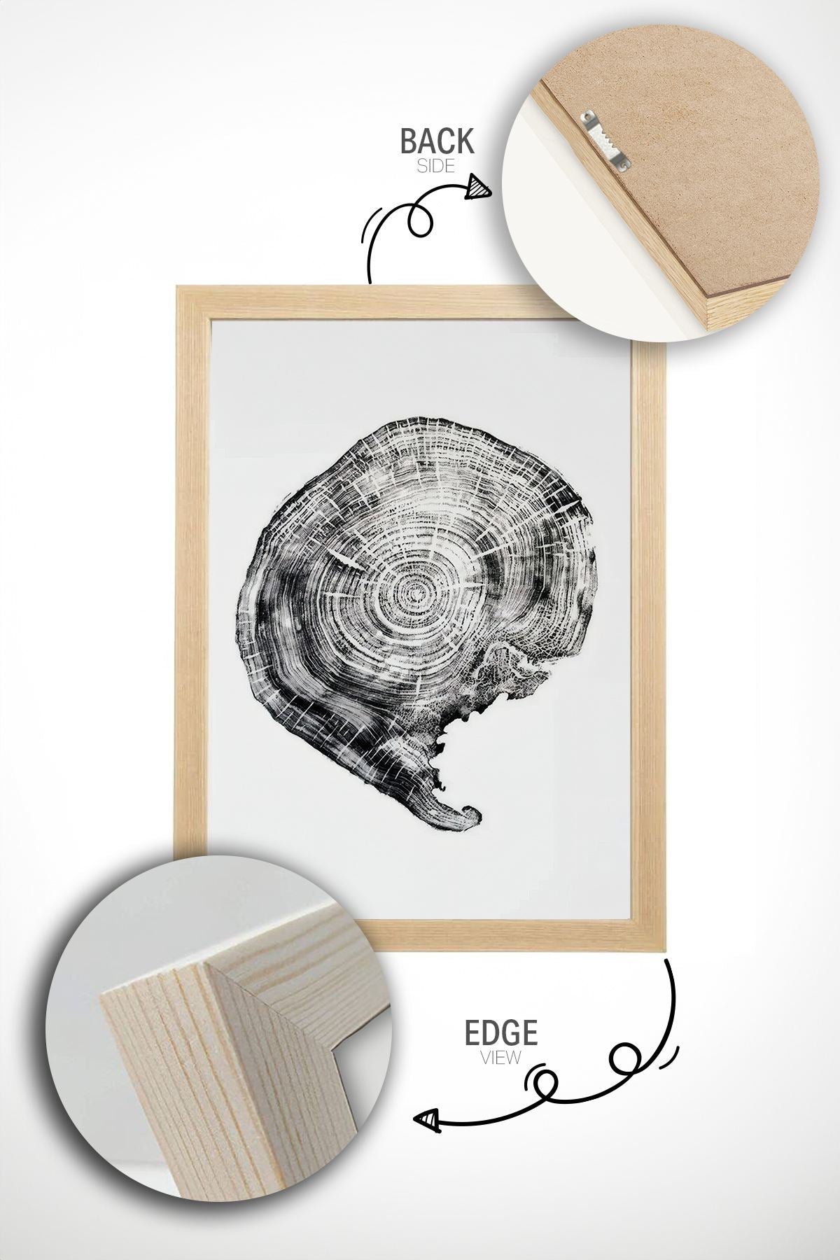 Conjunto de 2 Quadros Decorativos em Madeira Maciça - Impressão Digital Multicolor 33x48cm