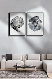 Conjunto de 2 Quadros Decorativos Emoldurados - Madeira Maciça 33x48cm - Impressão Digital Premium