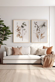 Conjunto de 2 Quadros Decorativos em Madeira Maciça - Impressão Digital Multicolor 33x48cm