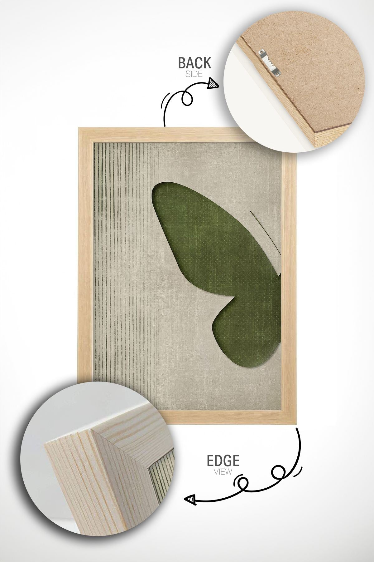 Conjunto de 2 Quadros Decorativos em Madeira Maciça - Impressão Digital Multicolor 33x48cm