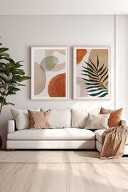 Conjunto de 2 Quadros Decorativos em Madeira Maciça - Impressão Digital Multicolor 33x48cm