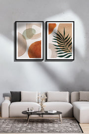 Conjunto de 2 Quadros Decorativos Emoldurados - Madeira Maciça 33x48cm - Impressão Digital Premium