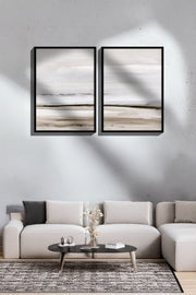 Conjunto de 2 Quadros Decorativos Emoldurados - Madeira Maciça 33x48cm - Impressão Digital Premium