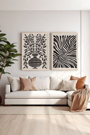 Conjunto de 2 Quadros Decorativos em Madeira Maciça - Impressão Digital Multicolor 33x48cm