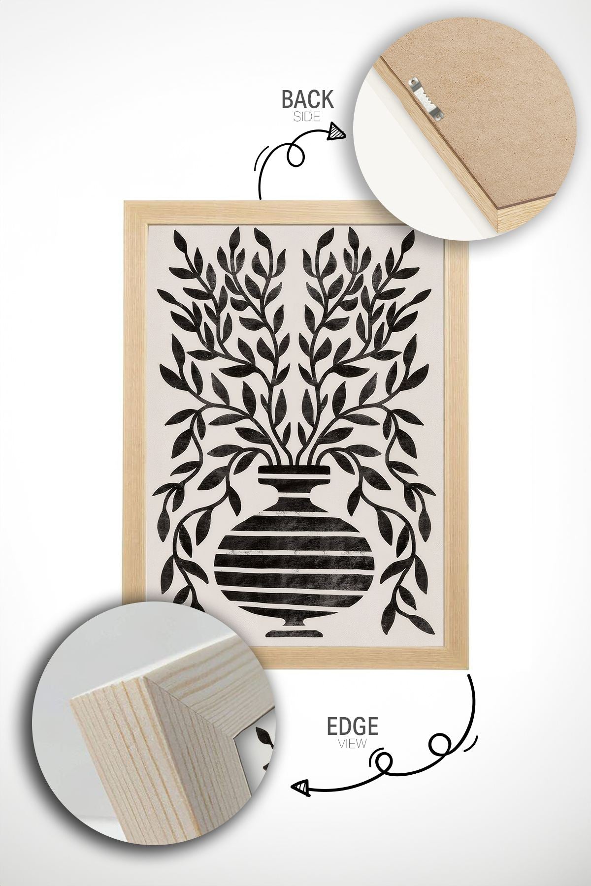 Conjunto de 2 Quadros Decorativos em Madeira Maciça - Impressão Digital Multicolor 33x48cm