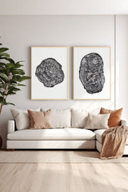 Conjunto de 2 Quadros Decorativos Emoldurados em Madeira Maciça - Impressão Digital Multicolor 33x48cm