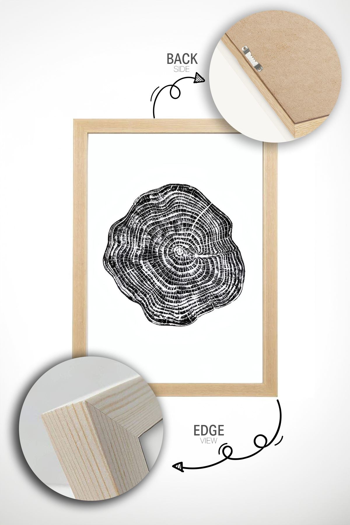 Conjunto de 2 Quadros Decorativos Emoldurados em Madeira Maciça - Impressão Digital Multicolor 33x48cm