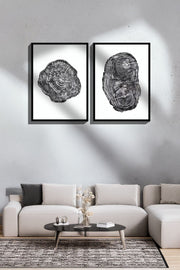 Conjunto de 2 Quadros Decorativos Emoldurados - Madeira Maciça 33x48cm - Impressão Digital Premium
