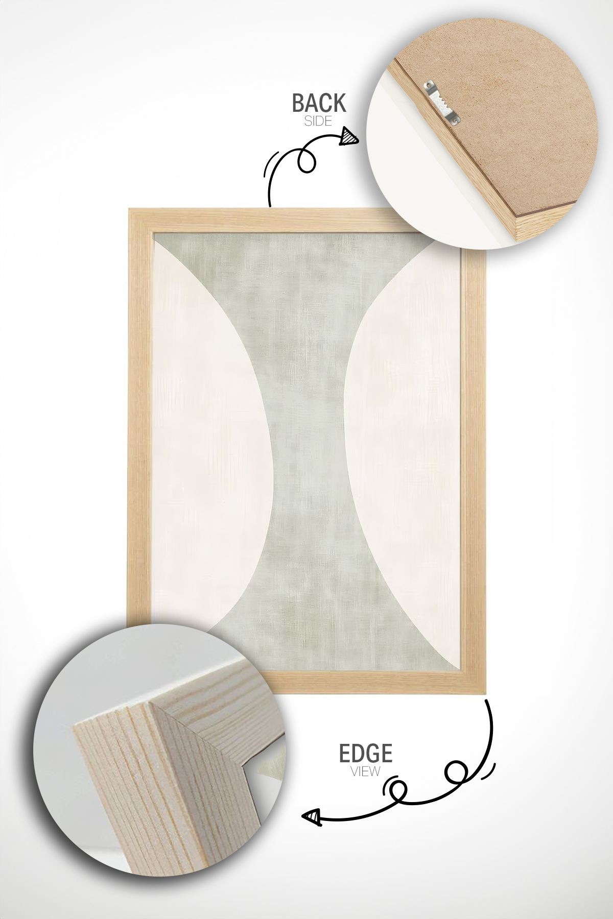 Conjunto de 2 Quadros Decorativos em Madeira Maciça - Impressão Digital Multicolor 33x48cm