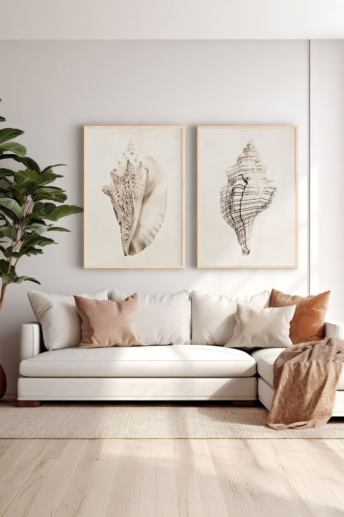 Conjunto de 2 Quadros Decorativos em Madeira Maciça - Impressão Digital Multicolor 33x48cm