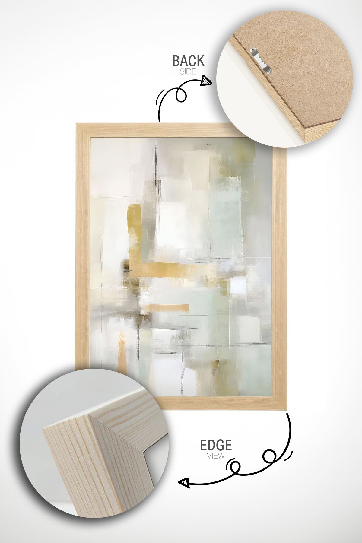 Conjunto de 2 Quadros Decorativos em Madeira Maciça - Impressão Digital Multicolor 33x48cm