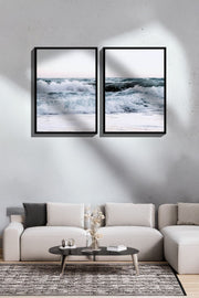 Conjunto de 2 Quadros Decorativos Emoldurados Multicolor - Madeira Maciça 33x48cm