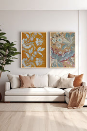 Conjunto de 2 Quadros Decorativos em Madeira Maciça - Impressão Digital Multicolor 33x48cm