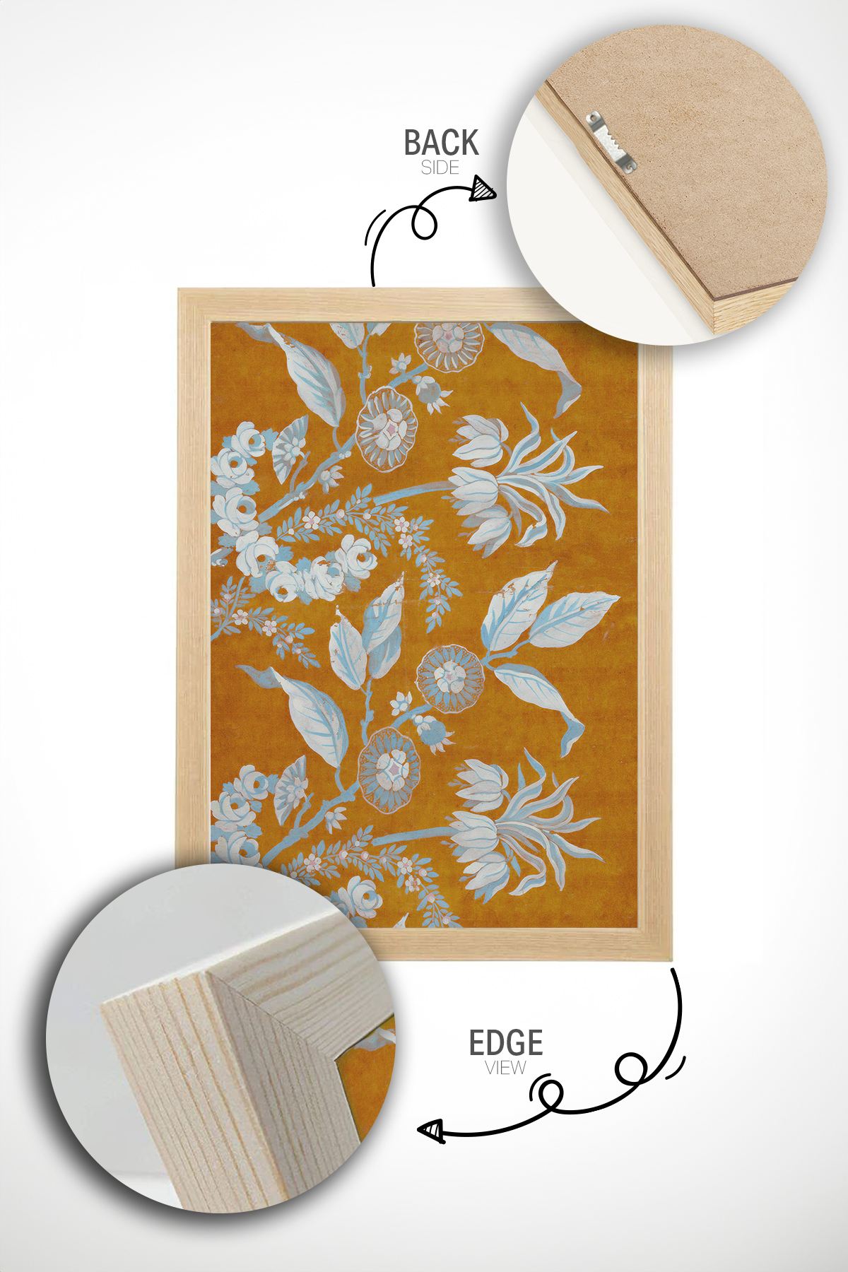 Conjunto de 2 Quadros Decorativos em Madeira Maciça - Impressão Digital Multicolor 33x48cm