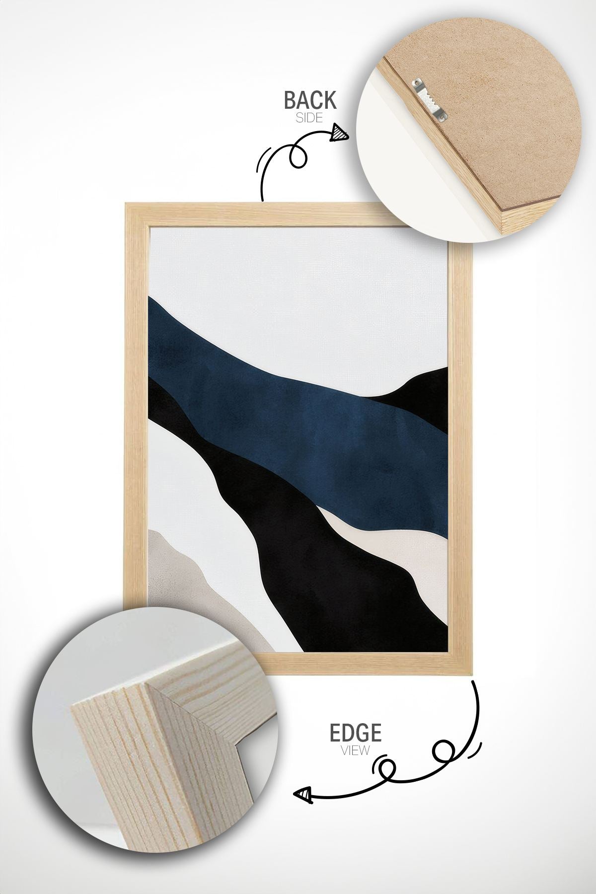 Conjunto de 2 Quadros Decorativos em Madeira Maciça - Impressão Digital Multicolor 33x48cm