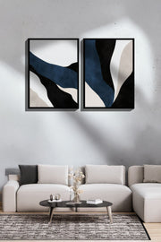 Conjunto de 2 Quadros Decorativos Emoldurados - Madeira Maciça 33x48cm - Impressão Digital Premium